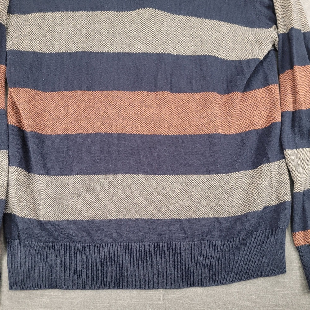 Refectory Striped Mock Neck Pullover Sweater British Inspired Mens Medium - Picture 7 of 12